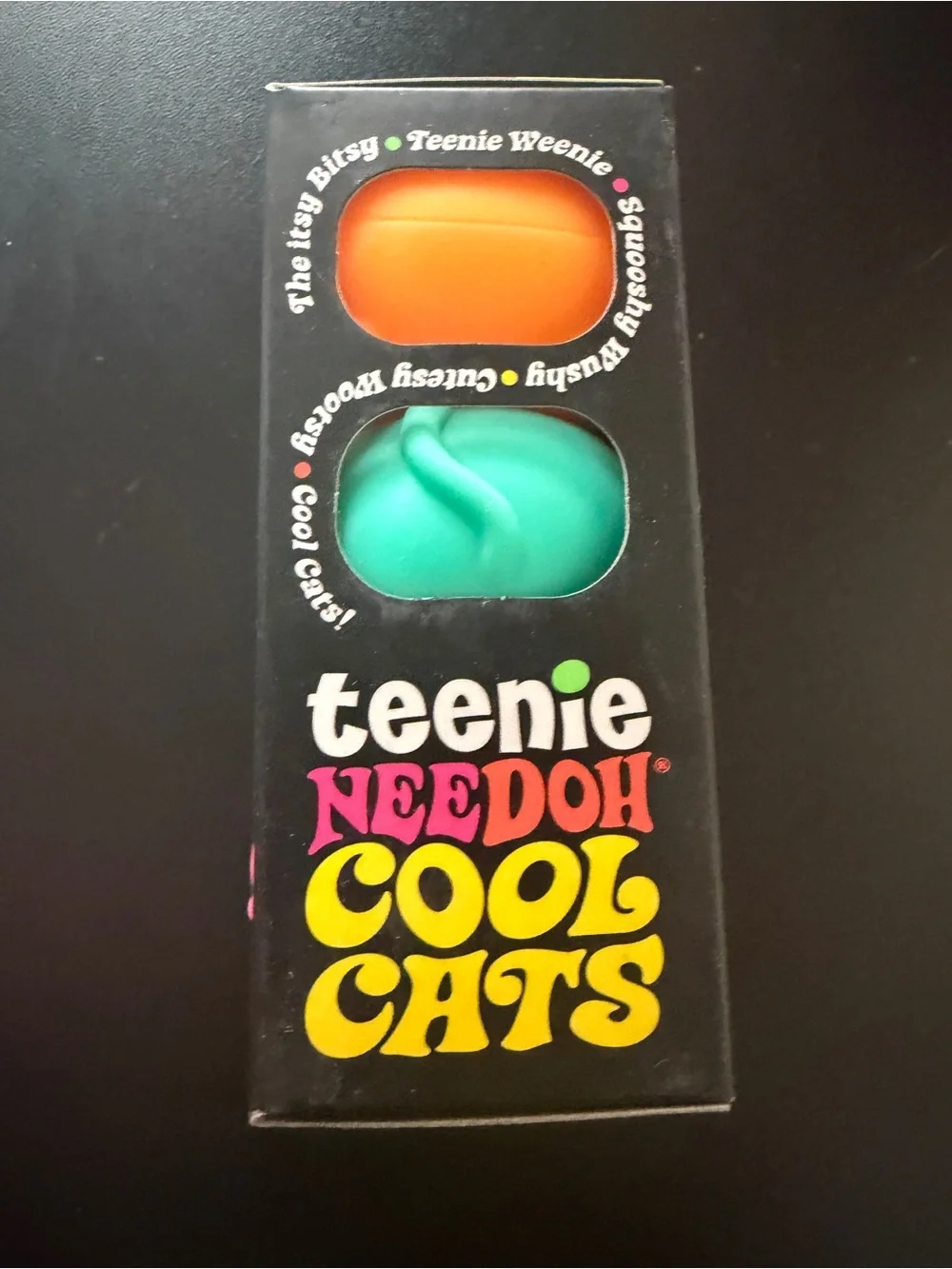 Nee Doh Schylling Teenie Cool Cats 3-pack Pink Teal Orange Squishy Sensory Toys